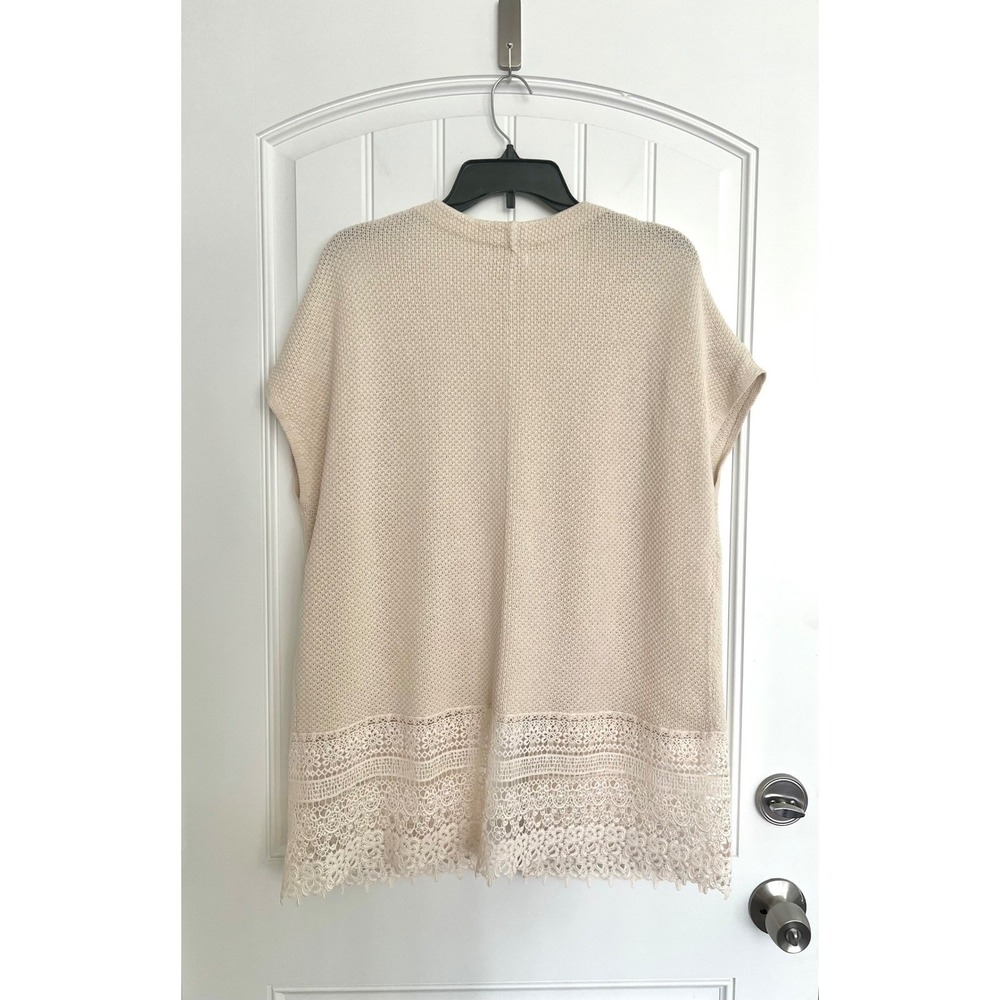Maurices Women's Size S/M Cream Open Front Sleeveless Cardigan Boho Hippie Vest - Picture 4 of 8